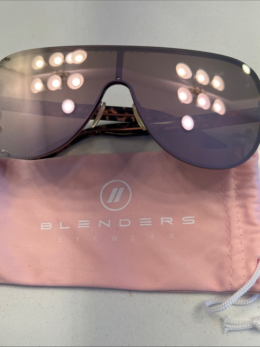 Blenders Eyewear Women's Pink Shield Sunglasses